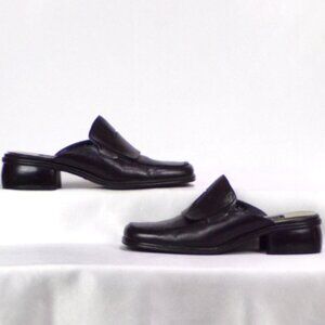 MADELINE 6.5M PINE NUT black low-heel mules leather uppers balance synthetic